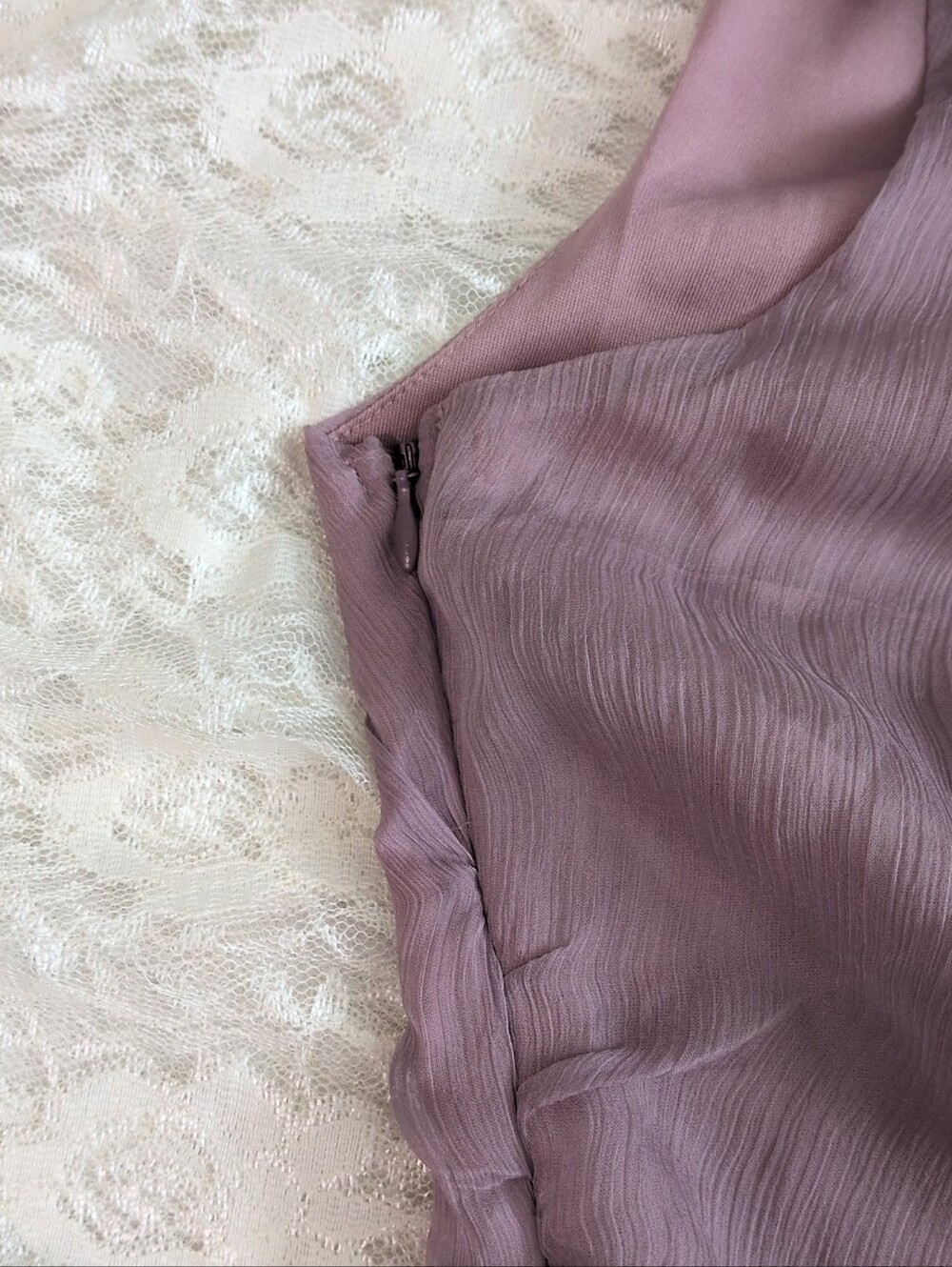 Cece Collection Taupe One Shoulder Ruffle Chiffon Mini Dress Size S - Picture 8 of 8